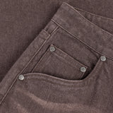 Baggy Denim Pants, Sandblasted Dark Brown