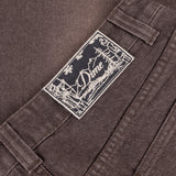 Baggy Denim Pants, Sandblasted Dark Brown