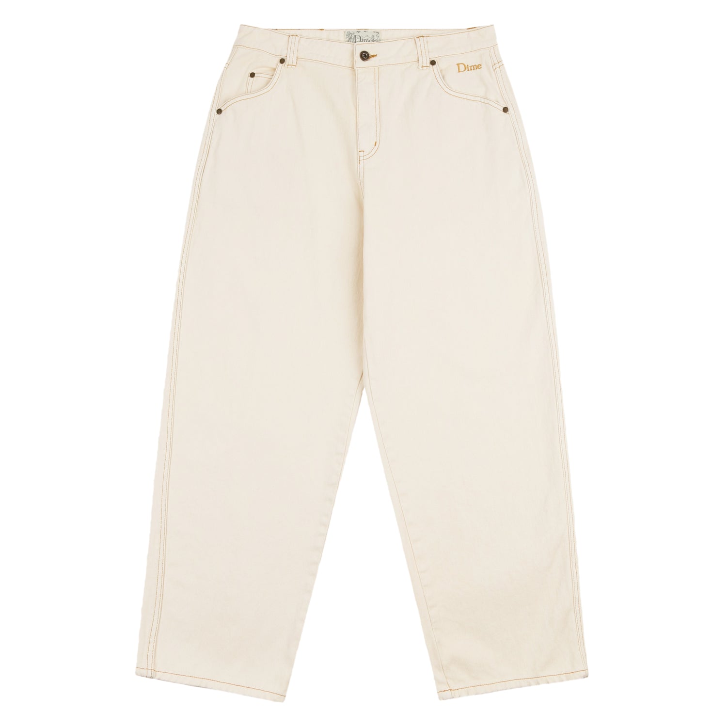 Classic Baggy Denim Pants, Warm White