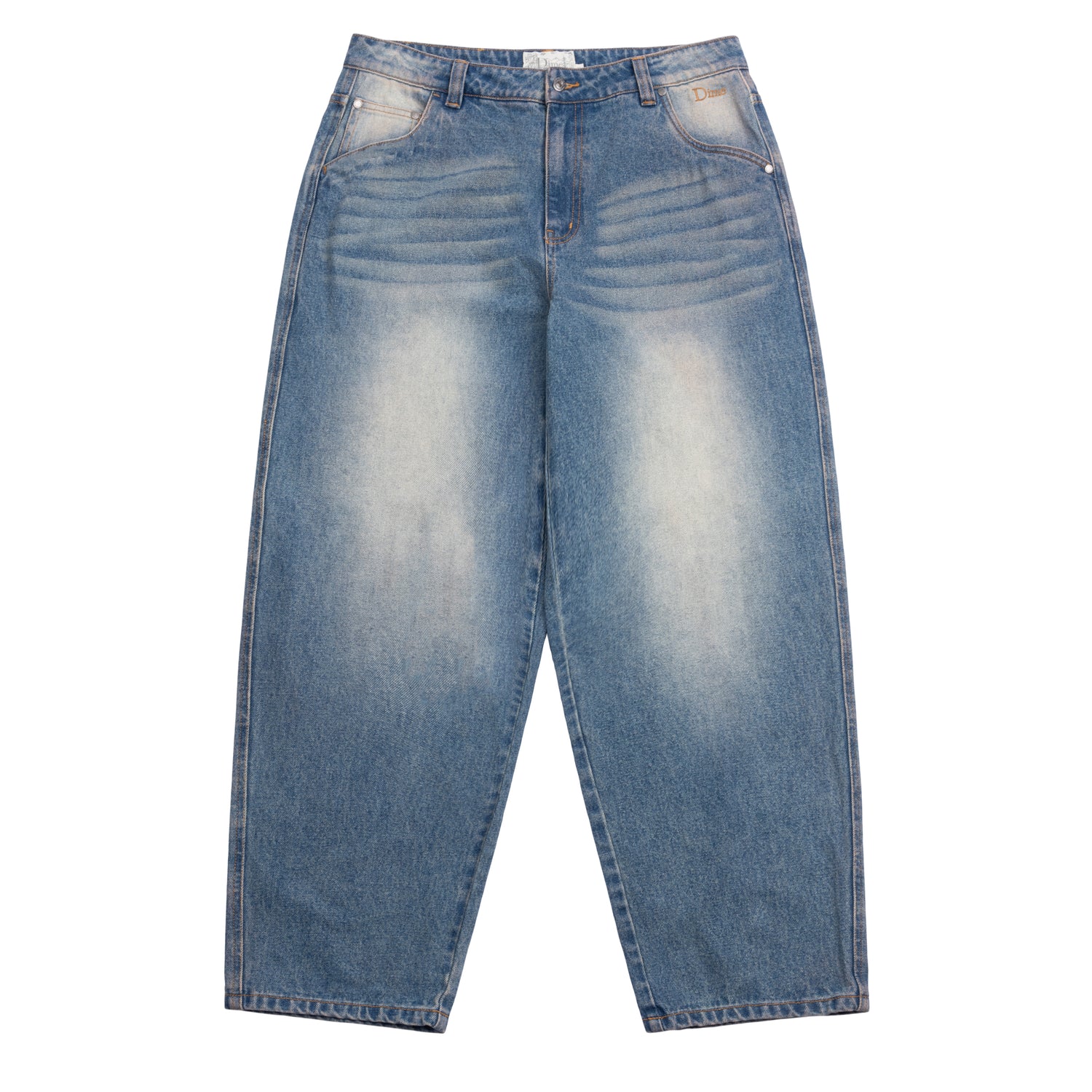 Classic Baggy Denim Pants, Sandblasted Indigo