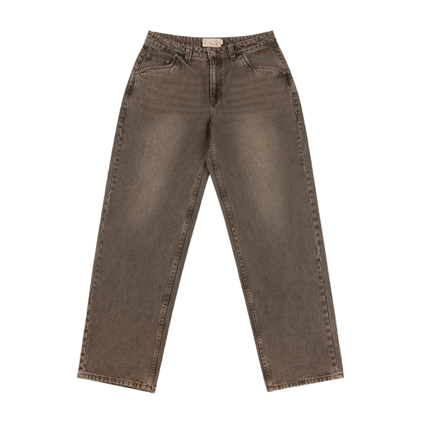 Dime Relaxed Denim Jeans, Sandblasted Brown