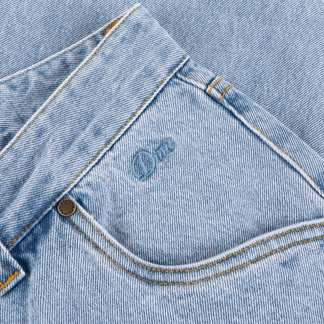 Straight Denim Jeans, Blue Washed