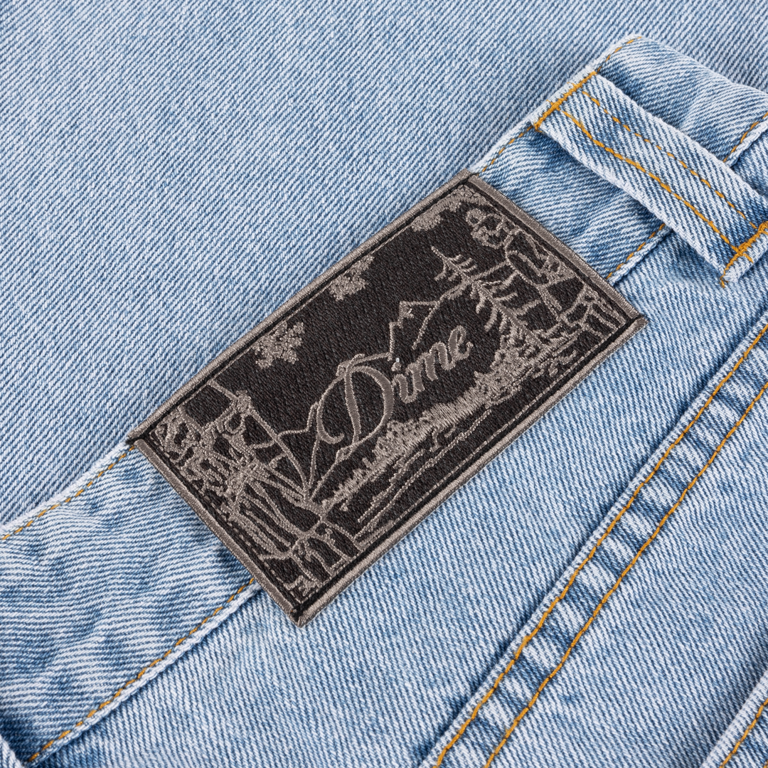 Straight Denim Jeans, Blue Washed