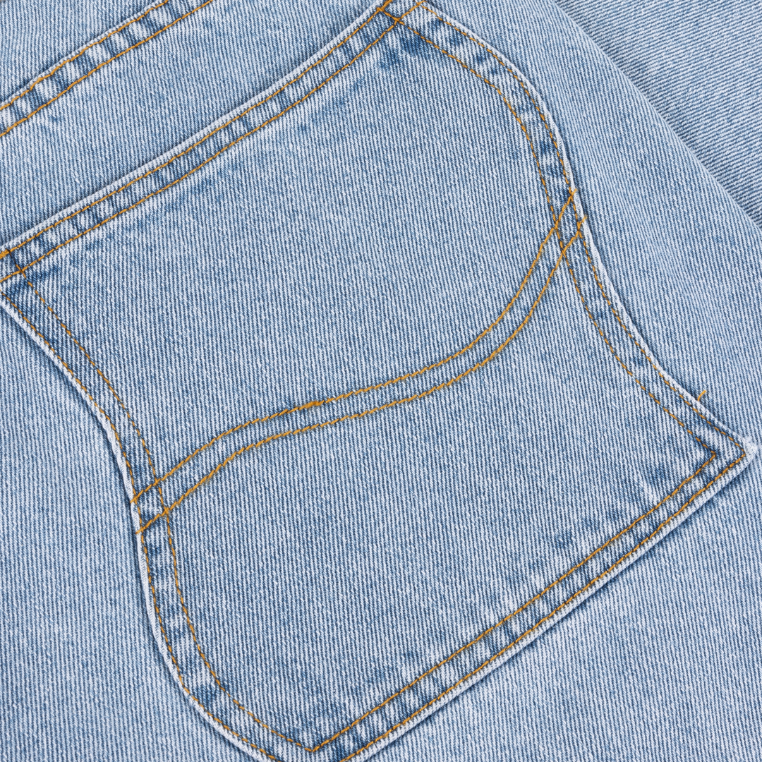 Straight Denim Jeans, Blue Washed