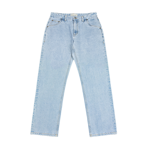 Dime Straight Denim Jeans, Blue Washed