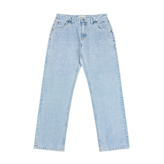 Straight Denim Jeans, Blue Washed
