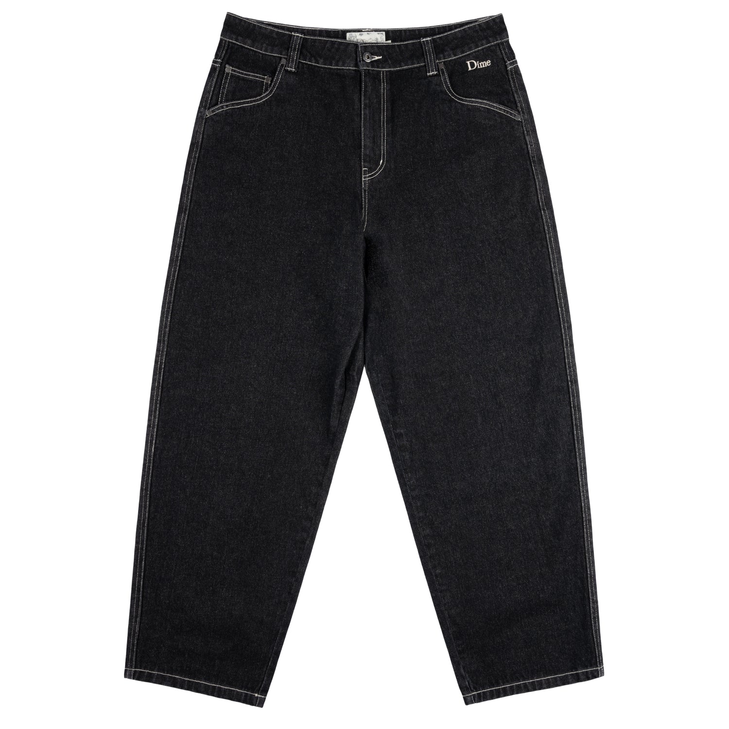 Classic Baggy Denim Jeans, Black Washed