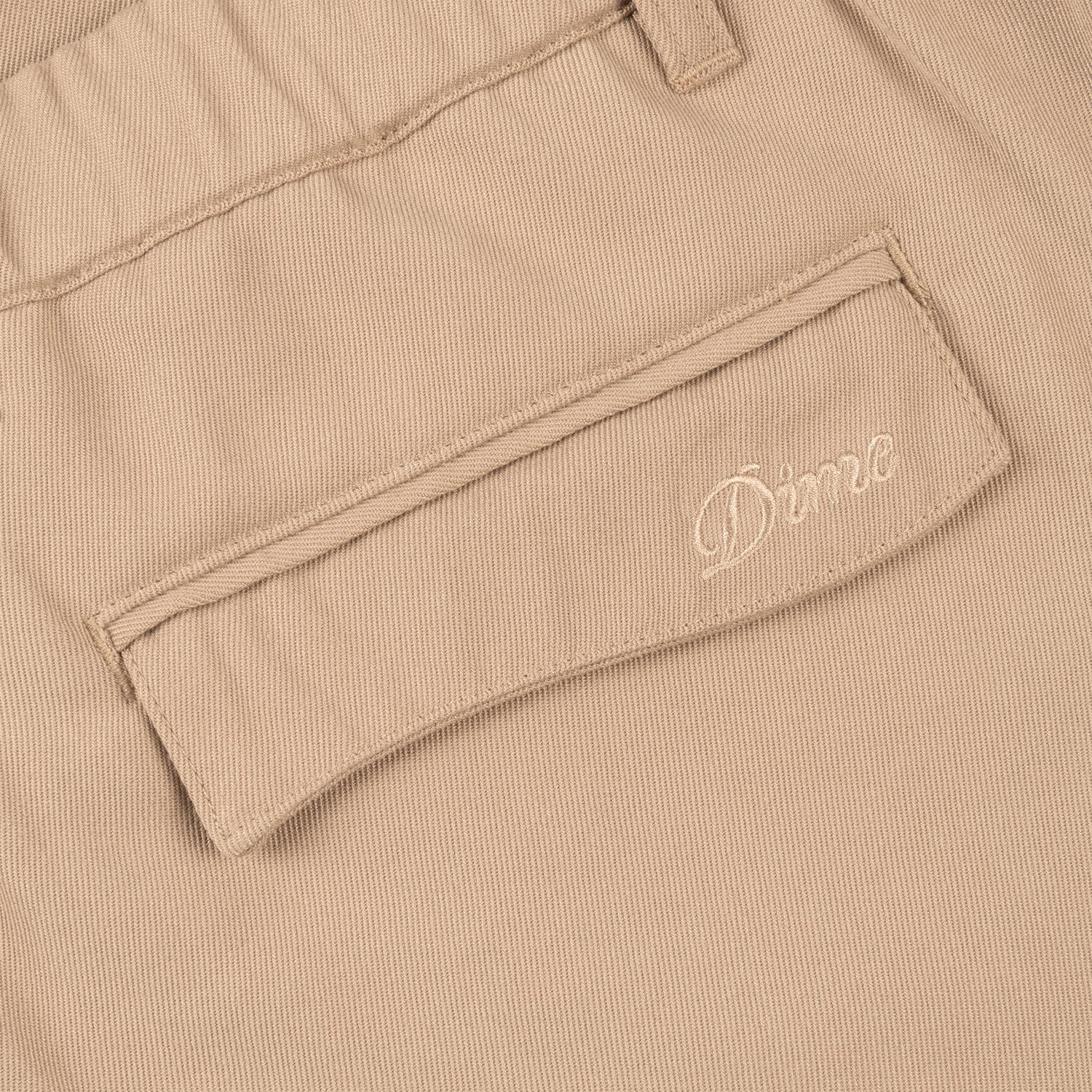 Pleated Twill Pants, Tan