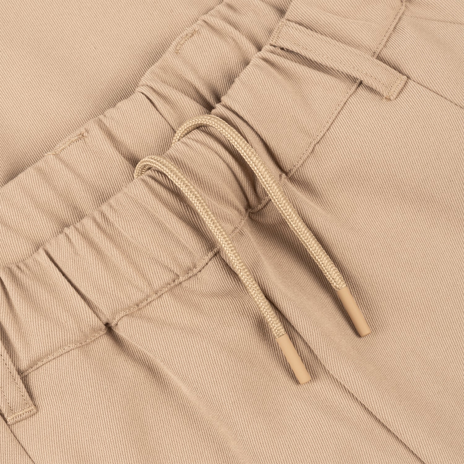 Pleated Twill Pants, Tan