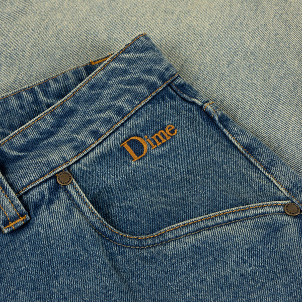 Dime Classic Baggy Denim Pants, Dipped Sandblasted Indigo