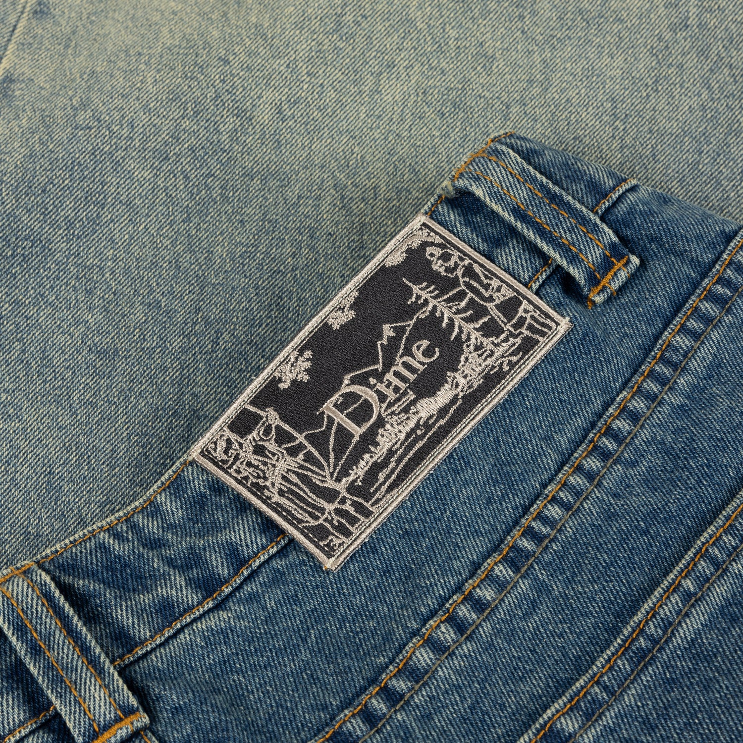 Classic Baggy Denim Pants, Dipped Sandblasted Indigo