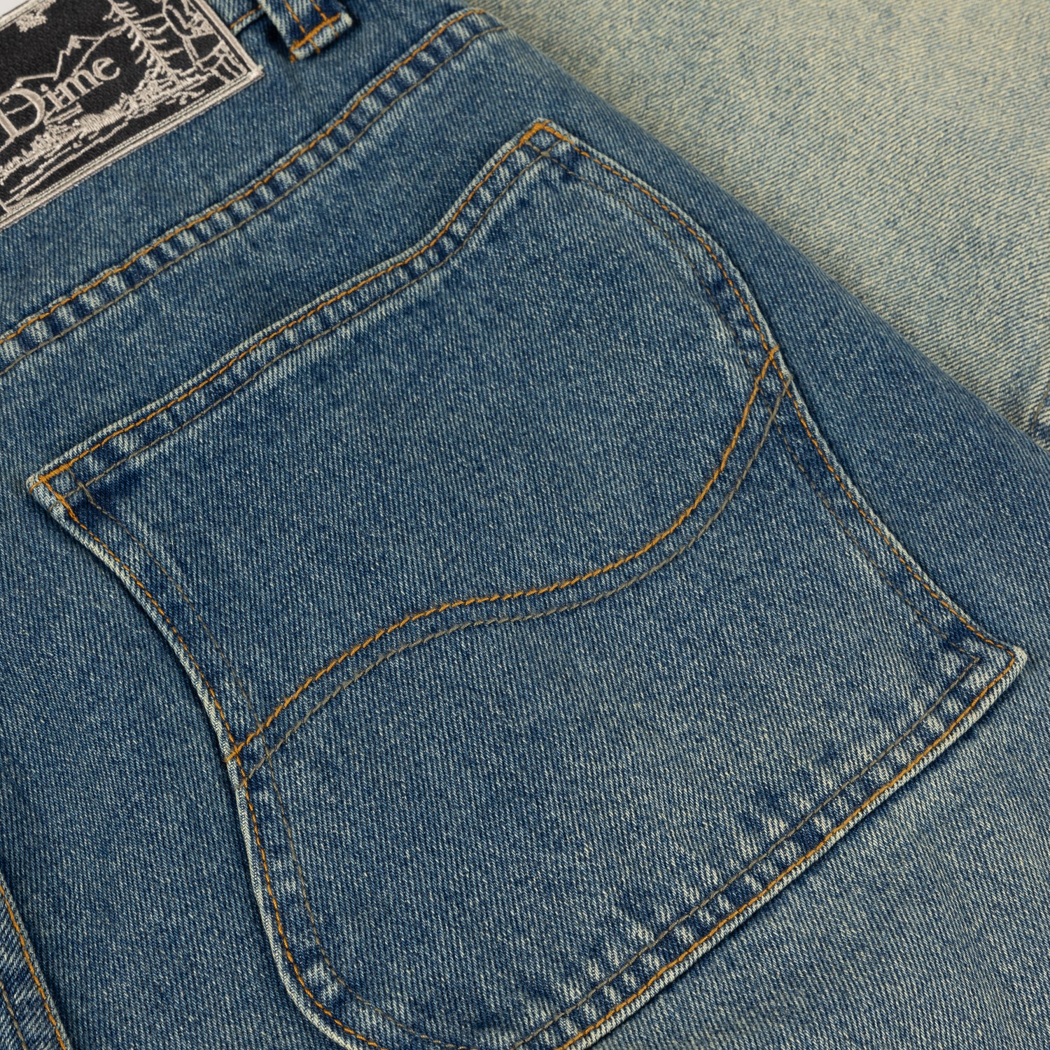 Classic Baggy Denim Pants, Dipped Sandblasted Indigo