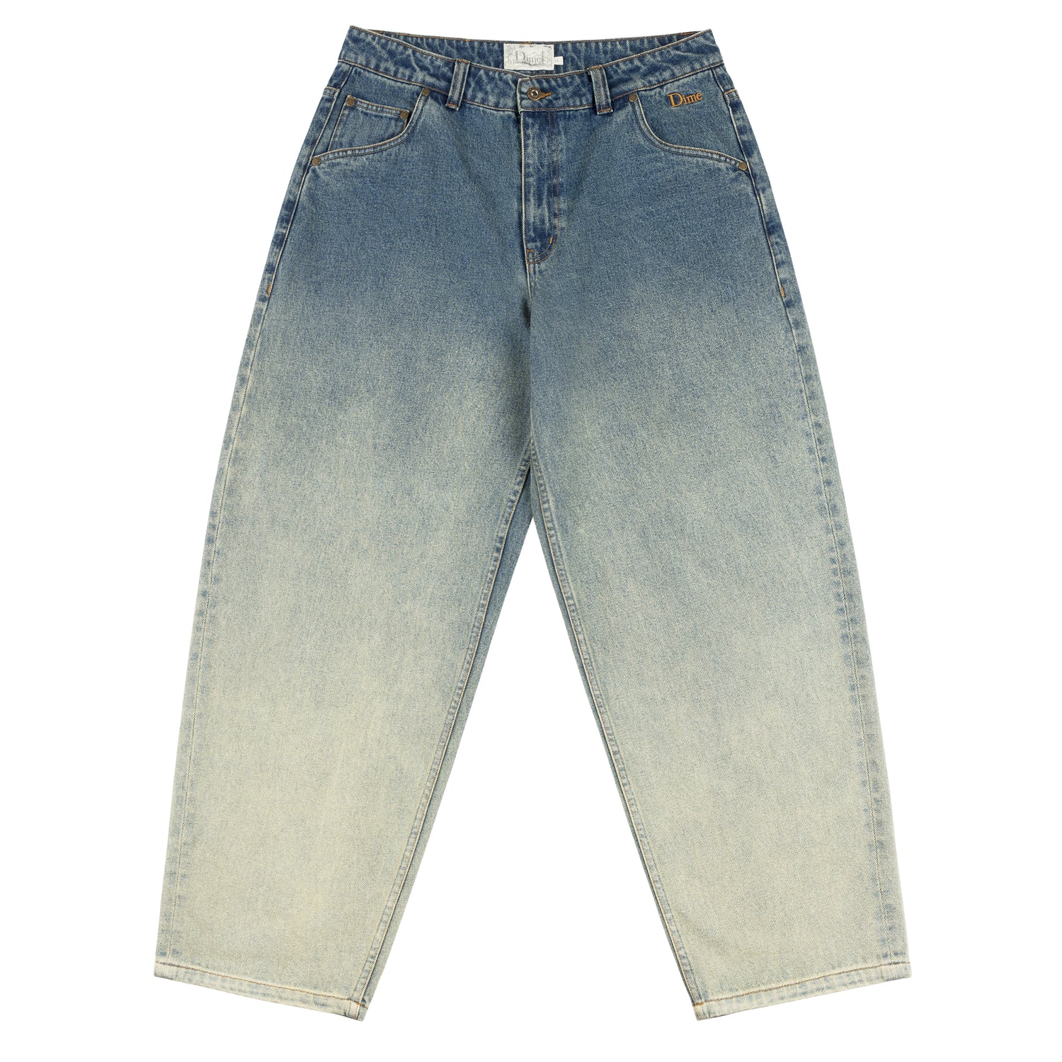 Classic Baggy Denim Pants, Dipped Sandblasted Indigo