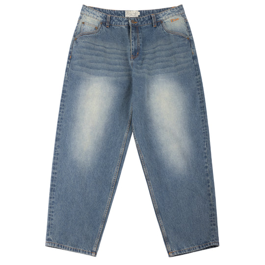 Classic Baggy Denim Jeans, Sandblasted Indigo