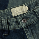 Baggy Denim Pants, Distressed Green