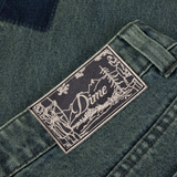 Baggy Denim Pants, Distressed Green