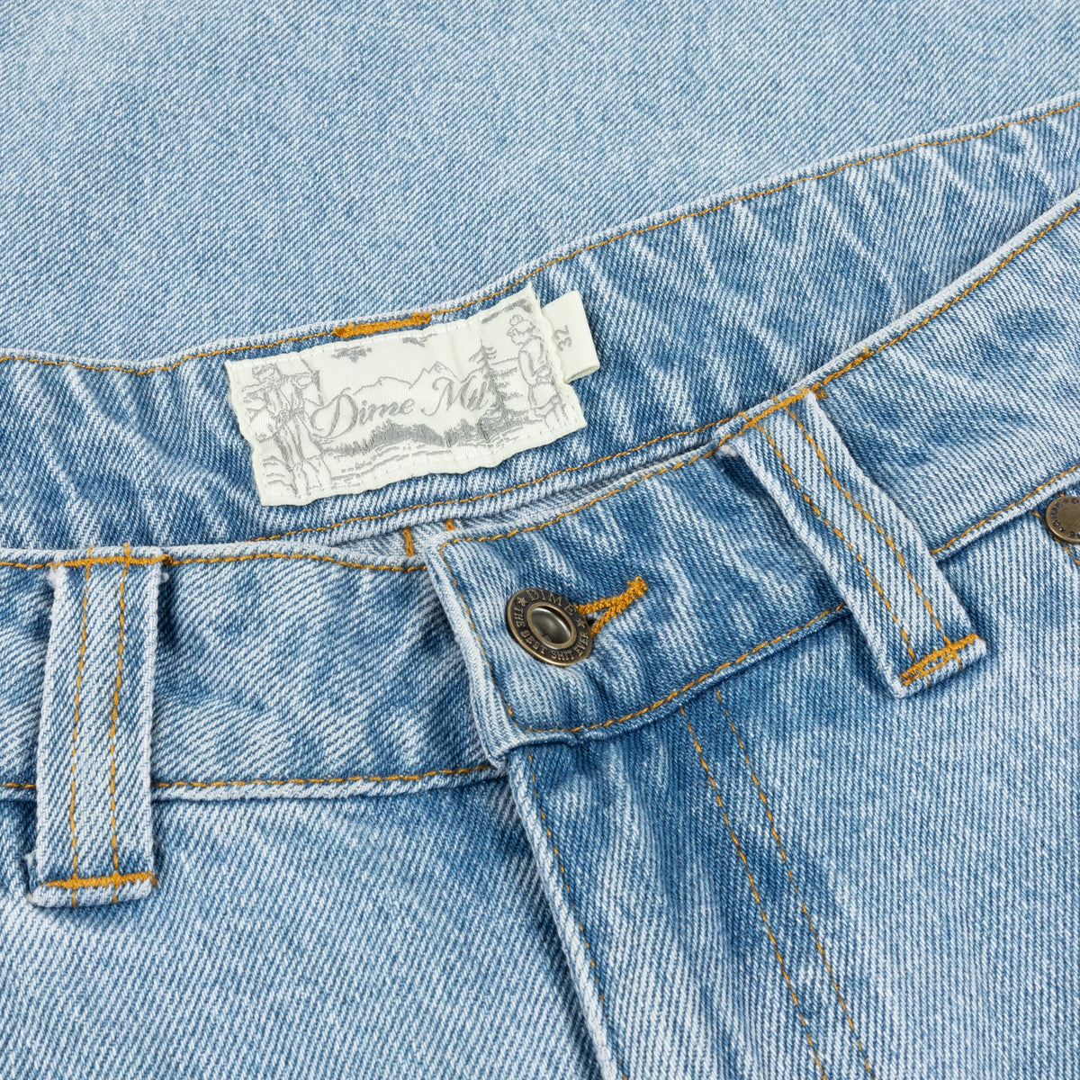 Classic Baggy Denim Pants, Blue Washed