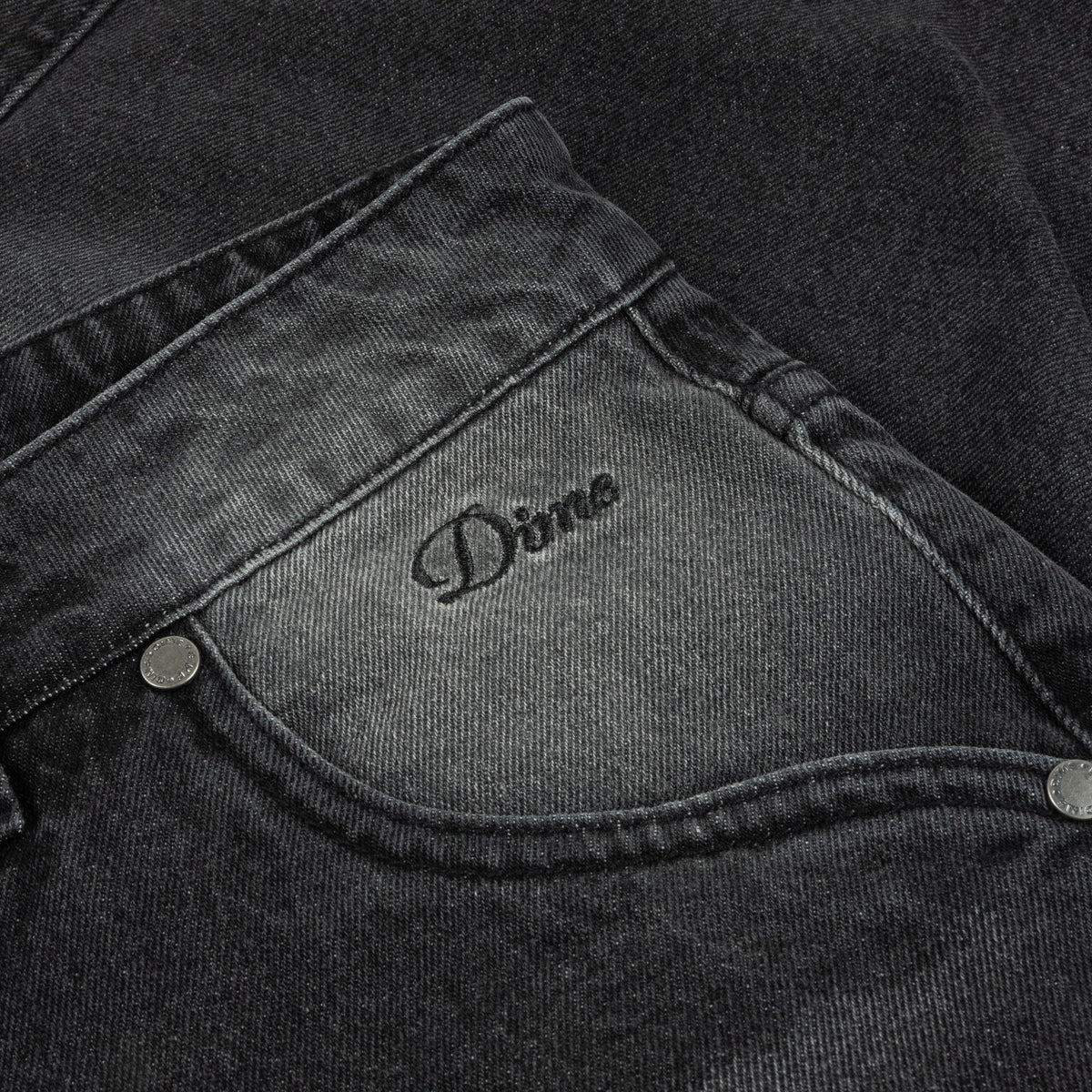 Classic Baggy Denim Pants, Sandblasted Black