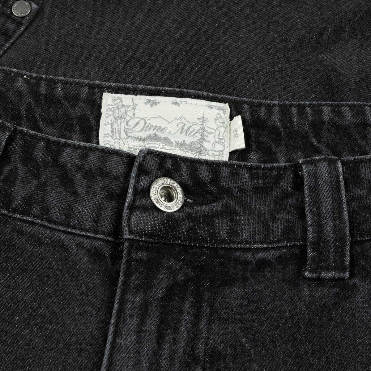 Classic Baggy Denim Pants, Sandblasted Black