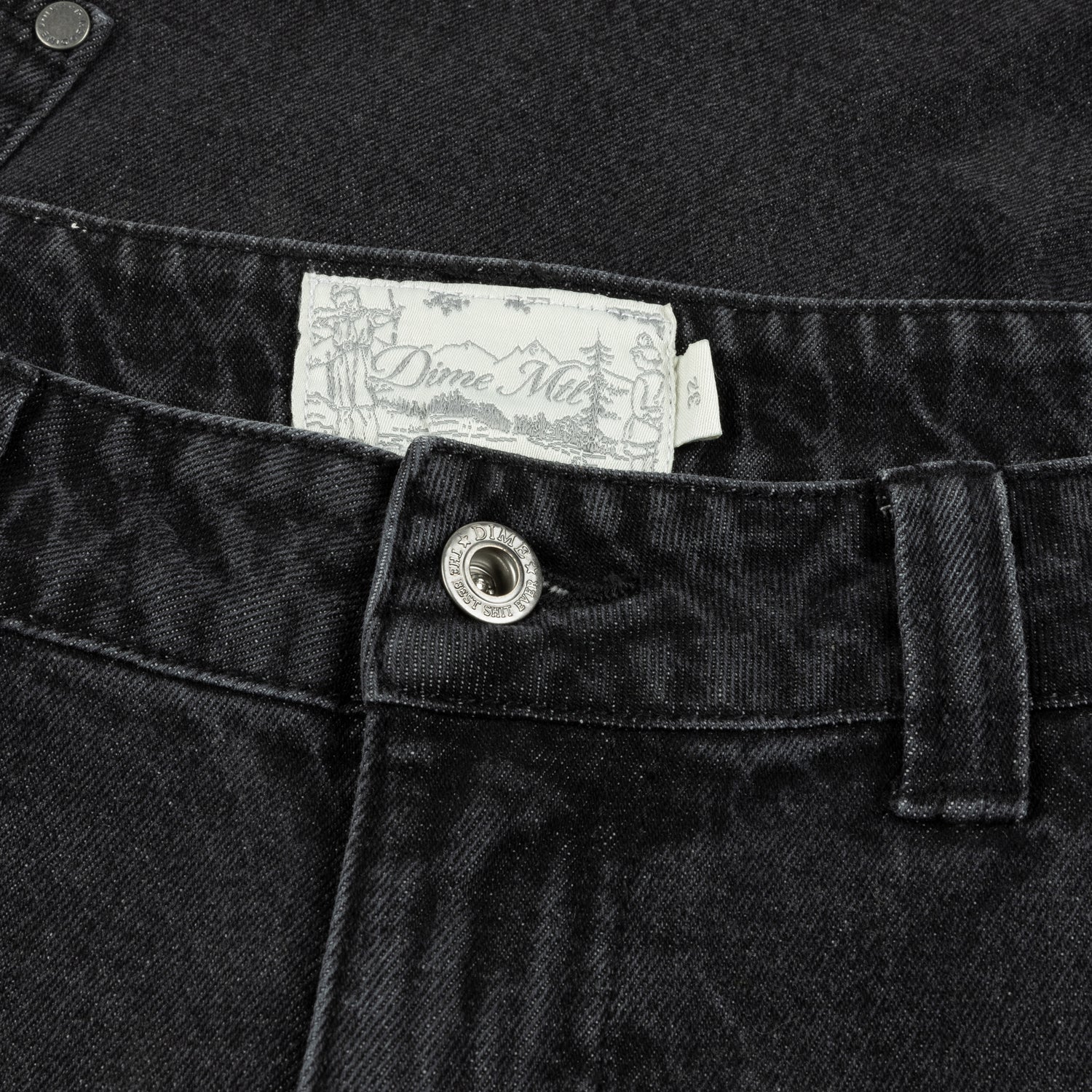 Classic Baggy Denim Pants, Sandblasted Black