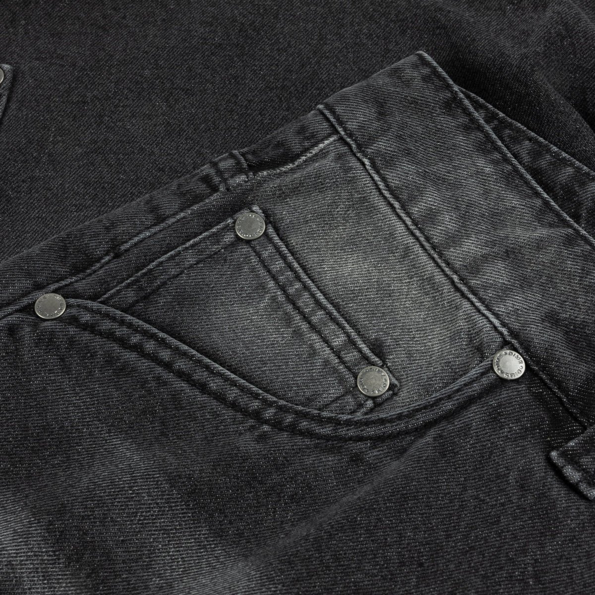 Classic Baggy Denim Pants, Sandblasted Black