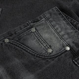 Classic Baggy Denim Pants, Sandblasted Black