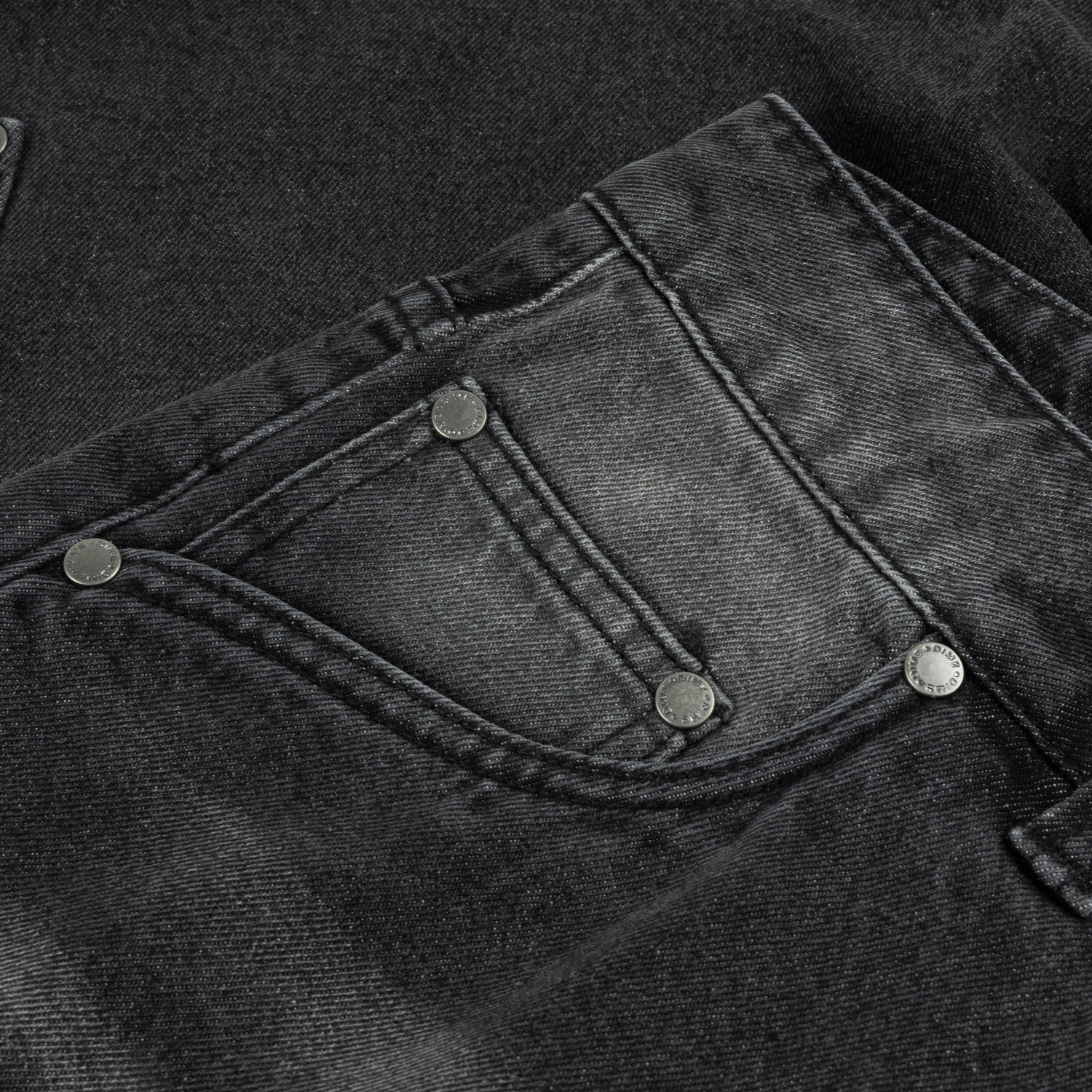 Classic Baggy Denim Pants, Sandblasted Black