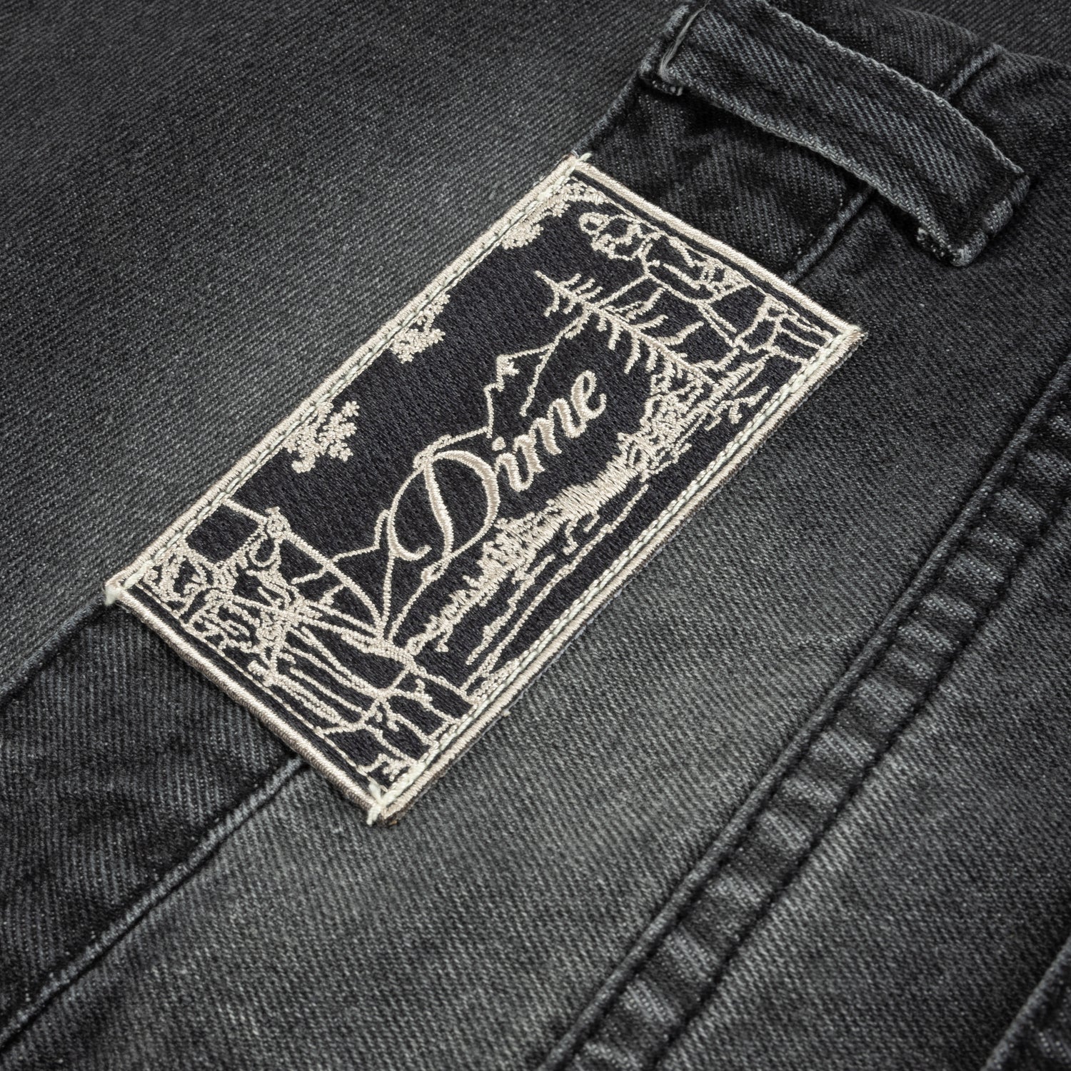 Classic Baggy Denim Pants, Sandblasted Black