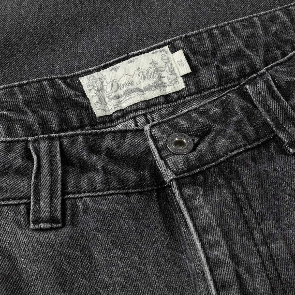 Classic Relaxed Denim Pants, Faded Black.