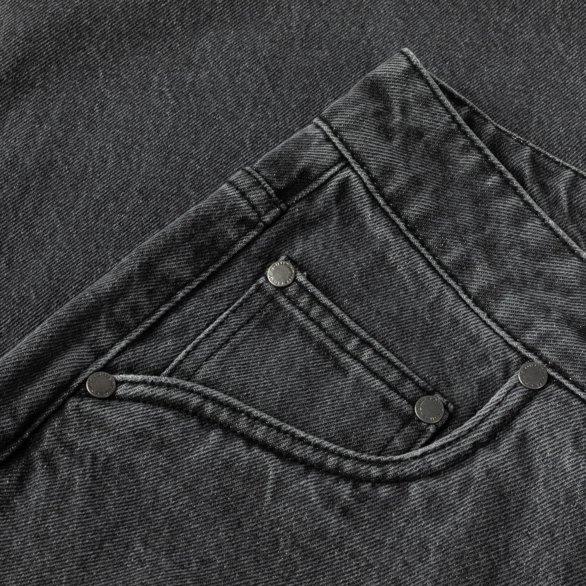 Classic Relaxed Denim Pants, Faded Black.