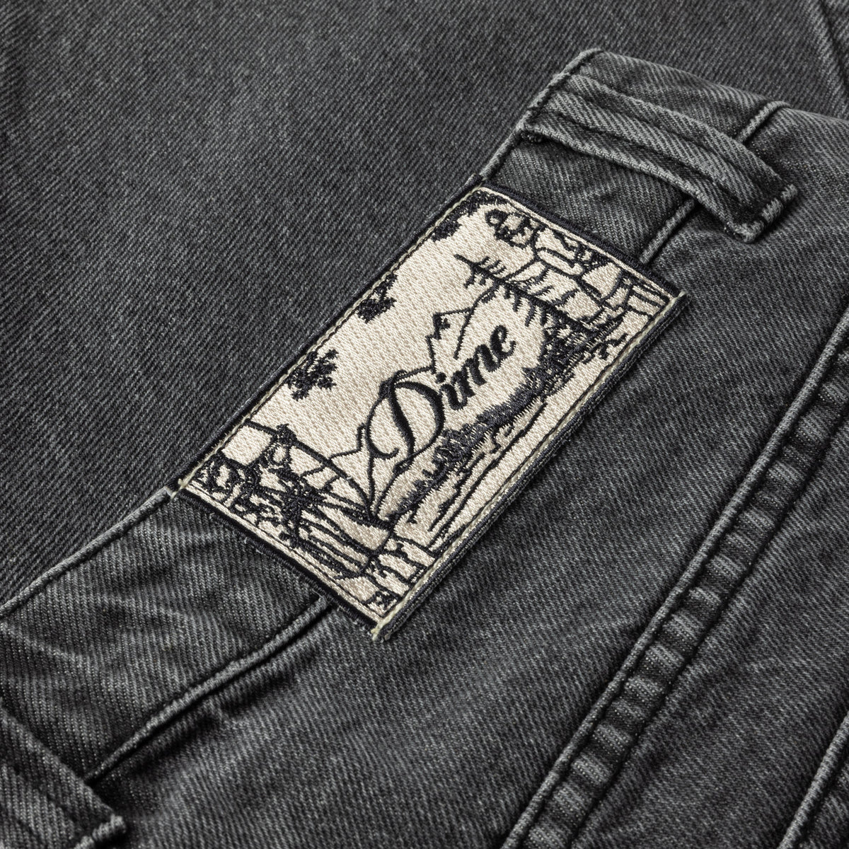 Classic Relaxed Denim Pants, Faded Black.