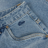 Baggy Denim Pants, Sandblasted Indigo