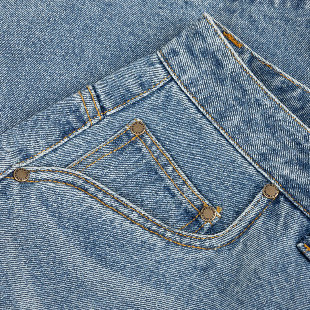 Baggy Denim Pants, Sandblasted Indigo