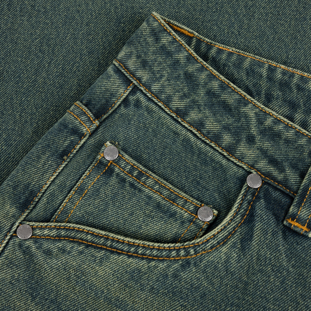 Relaxed Denim Pants, Sandblasted Pine