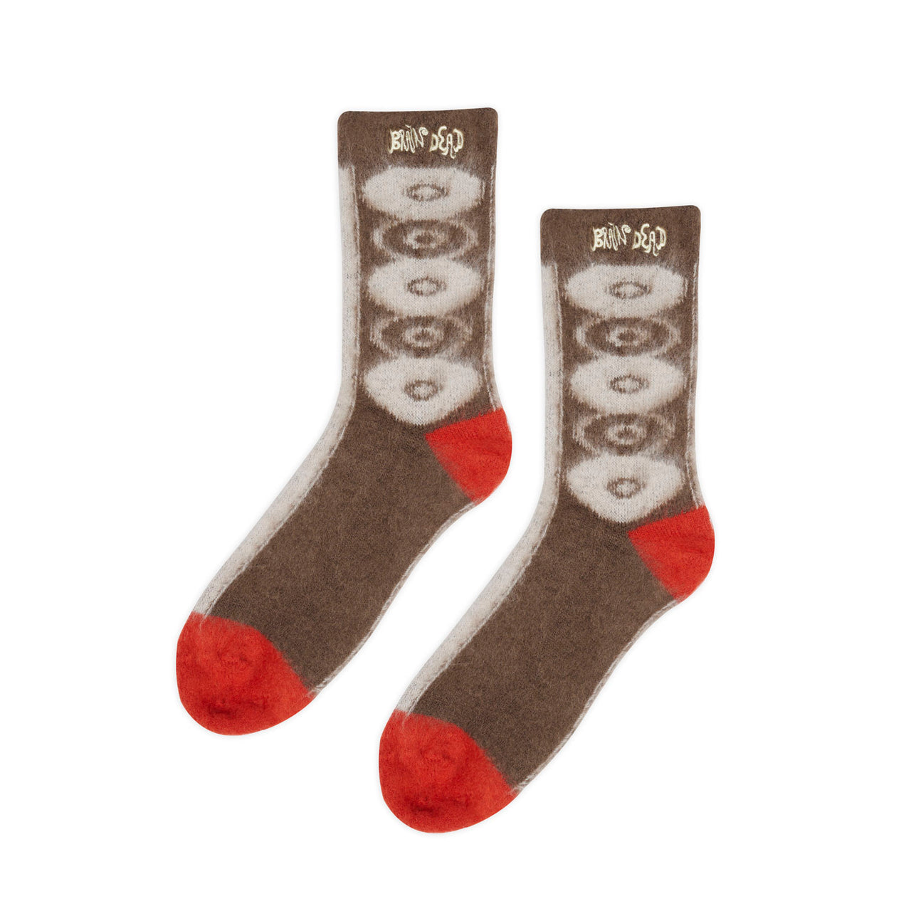 Brushed Oval Argyle Socks, Brown