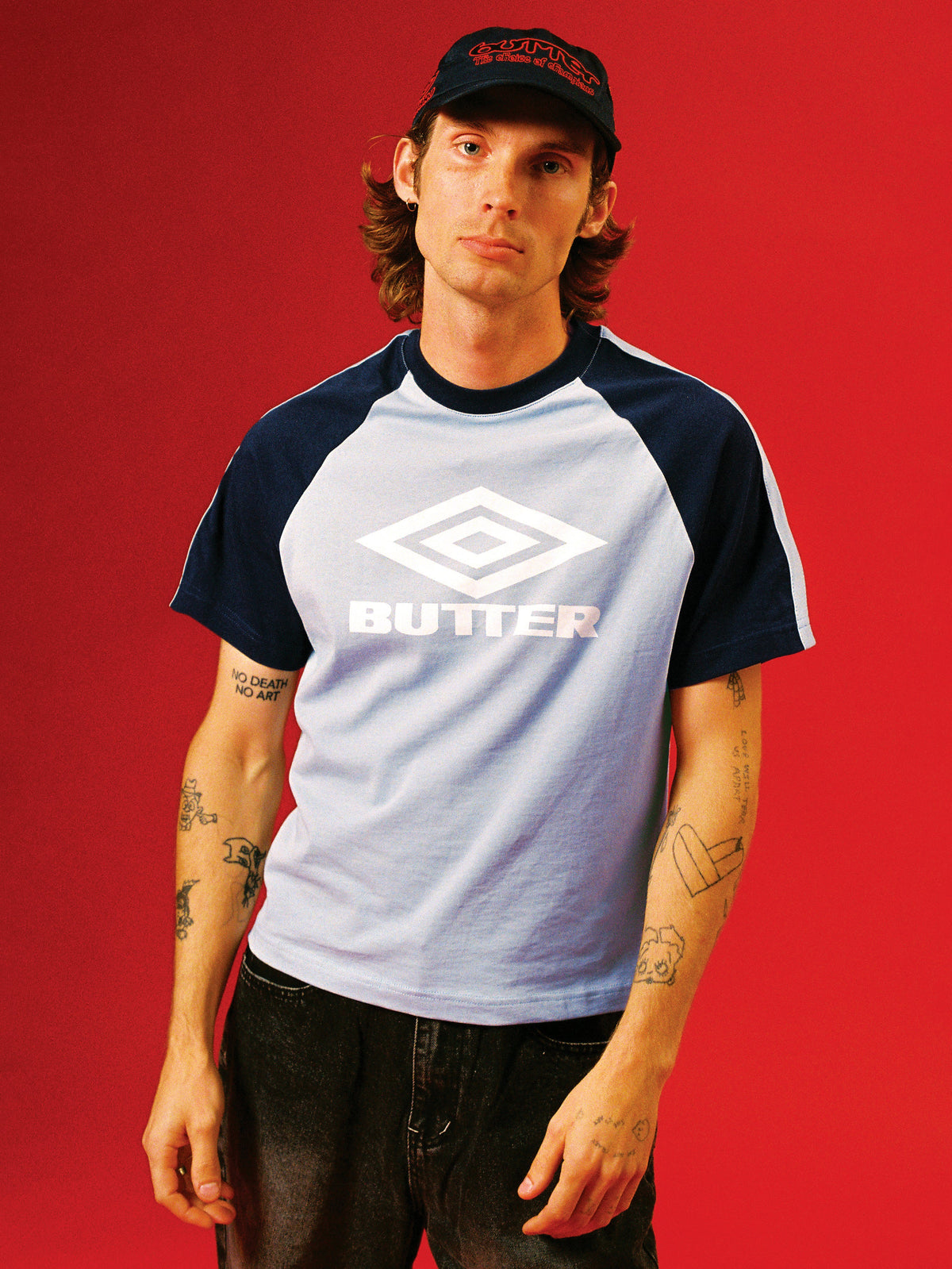 Diamond Logo Raglan Tee, Army / Eggplant