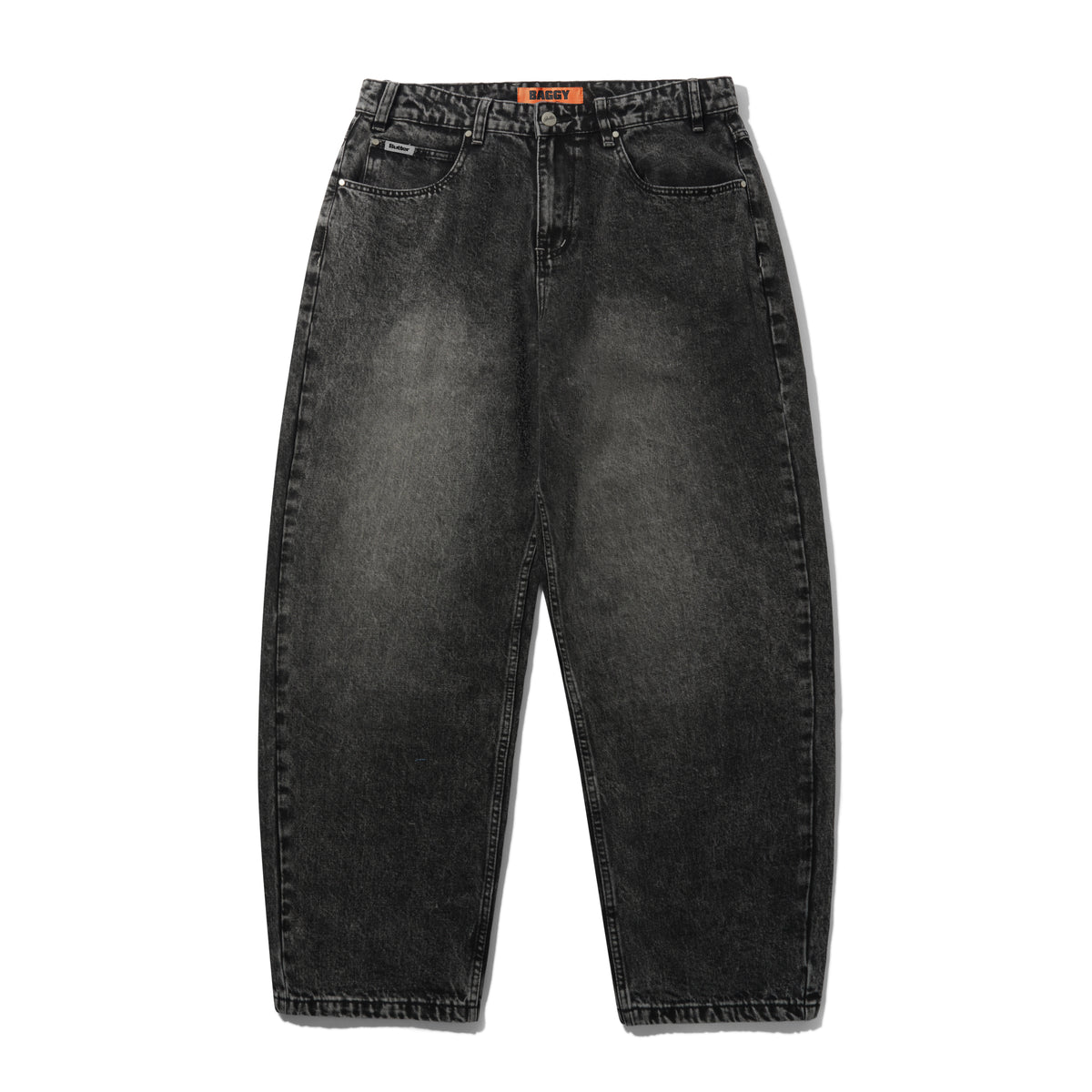 Baggy Denim Jeans, Distressed Black