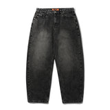 Baggy Denim Jeans, Distressed Black