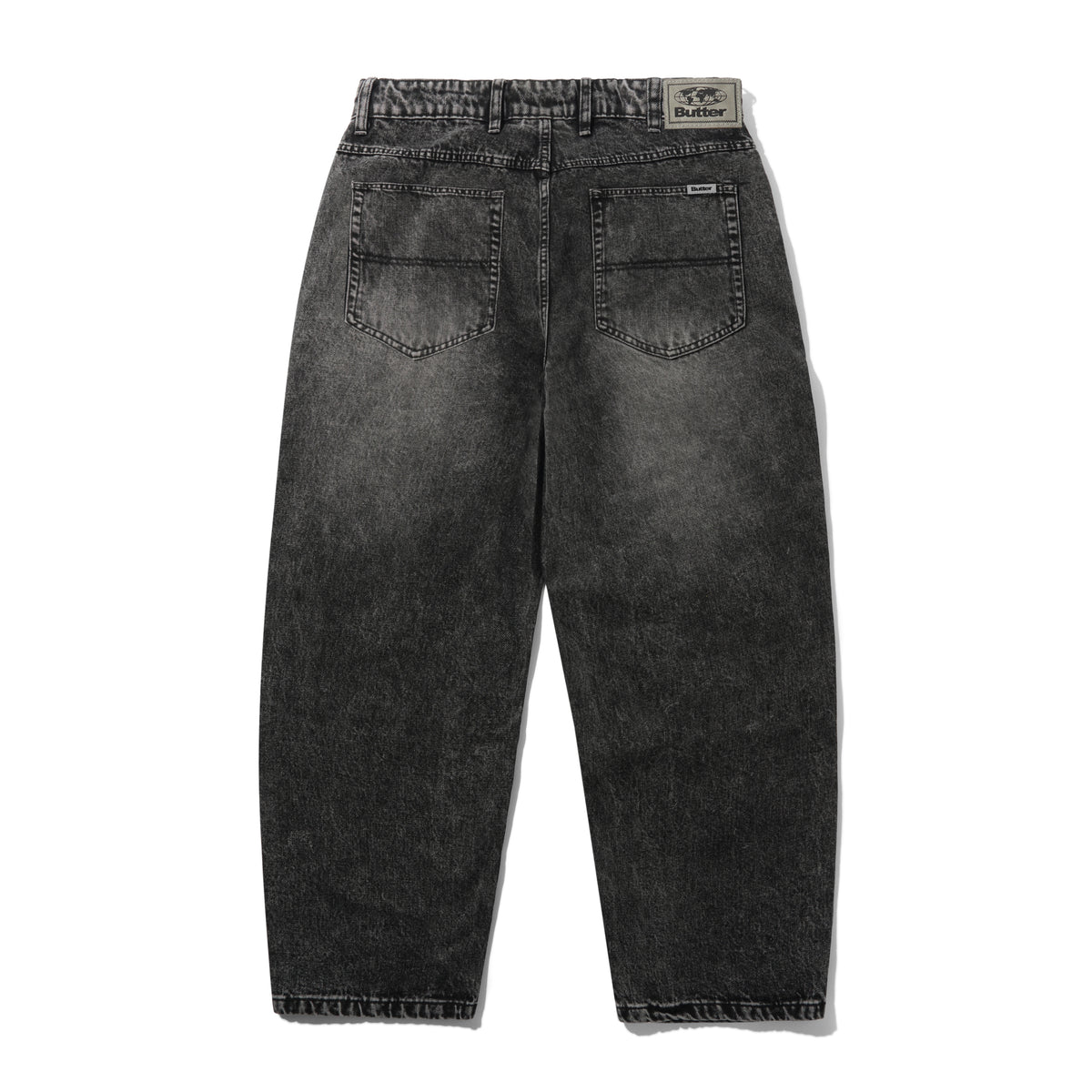 Baggy Denim Jeans, Distressed Black