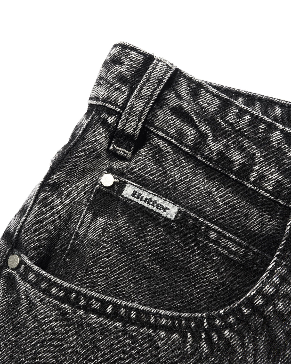 Baggy Denim Jeans, Distressed Black