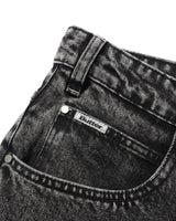Baggy Denim Jeans, Distressed Black