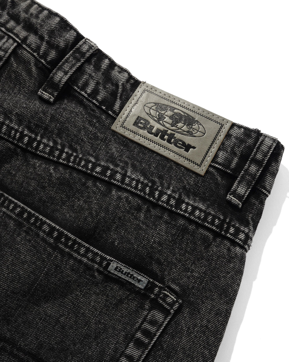Baggy Denim Jeans, Distressed Black