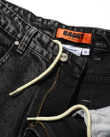 Baggy Denim Jeans, Distressed Black