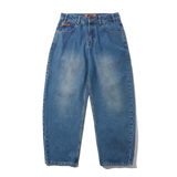 Baggy Denim Jeans, Distressed Indigo