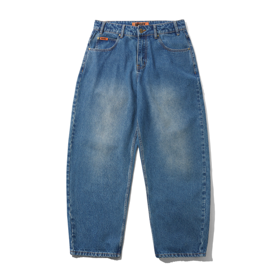 Baggy Denim Jeans, Distressed Indigo