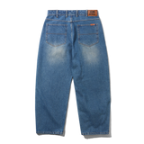Baggy Denim Jeans, Distressed Indigo