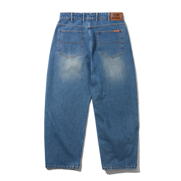 Butter Goods Baggy Denim Jeans, Distressed Indigo