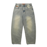 Baggy Denim Jeans, Distressed Light Blue