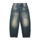 Baggy Denim Jeans, Distressed Selvedge