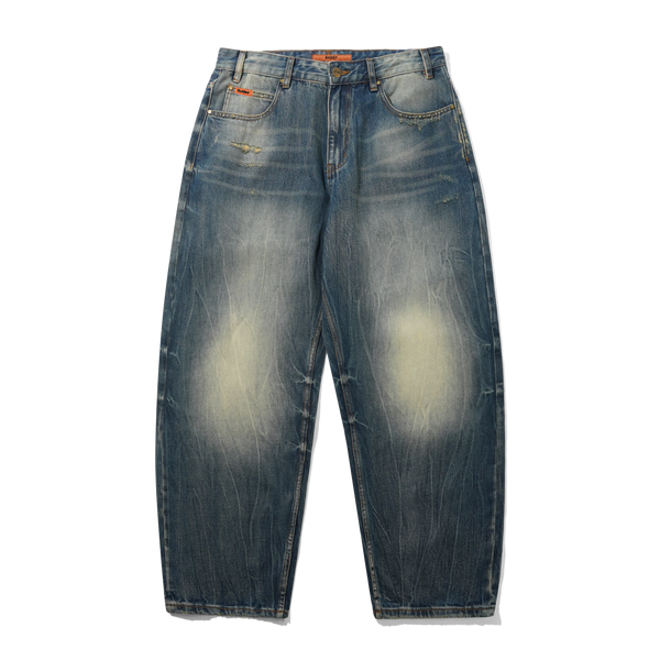 Butter Goods Baggy Denim Jeans, Distressed Selvedge